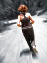 Image of middle-aged woman running