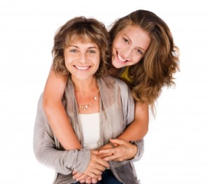 Image of middle-aged woman and daughter