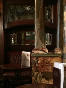 The table Will sat at when Michelle first runs into him at The Blackfriar